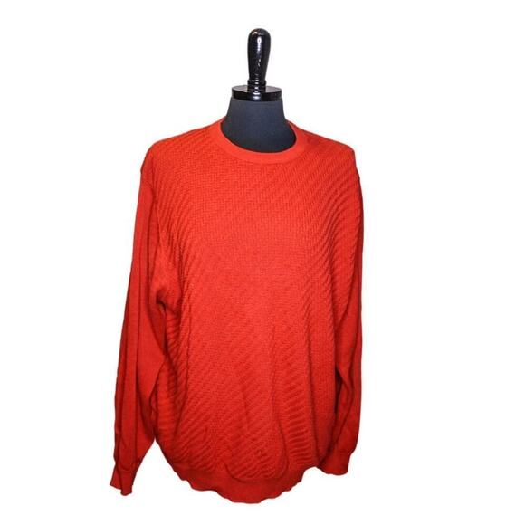 Lyle & Scott Scotland Sweater 100% Combed Cotton Rust Orange Pullover Jumper L - Picture 1 of 4